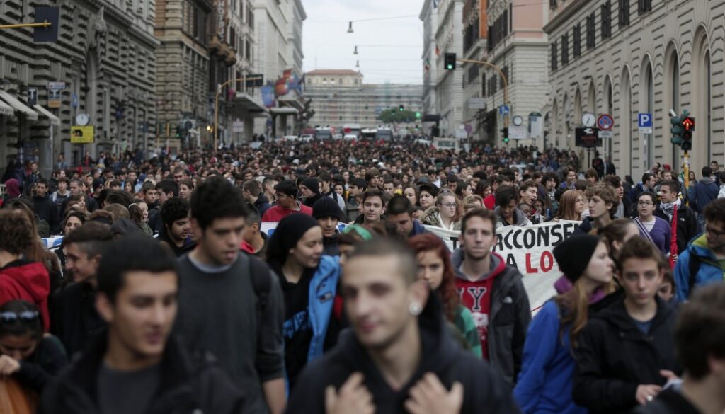 corteo studenti. 15-11-2013