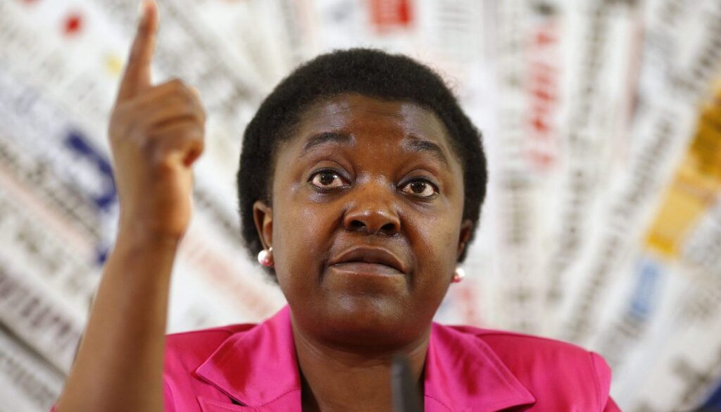 File photo of Italian Minister for Integration Cecile Kyenge during a news conference in Rome