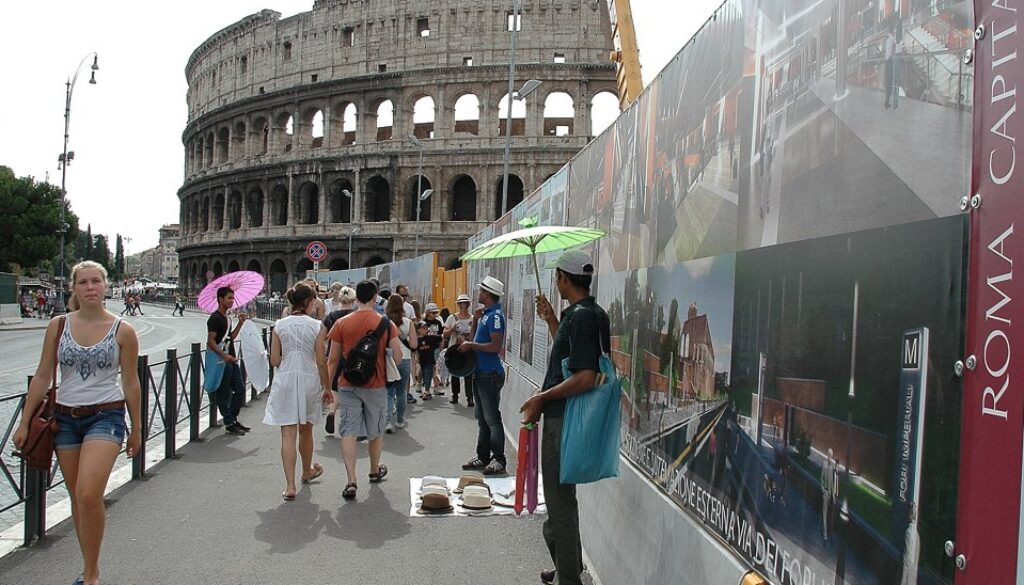 rissa colosseo_paura tra turisti