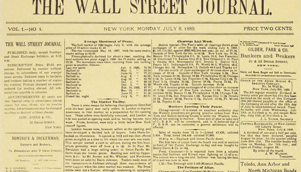 The Wall Street Journal prima uscita