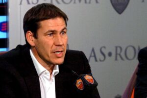 RUDI GARCIA IN CONFERENZA ALLA VIGILIA DI ROMA LIVORNO 2013/2014(fototedeschi)