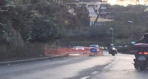 apertura strada transennata sulla Cassia apertura strada transennata sulla Cassia