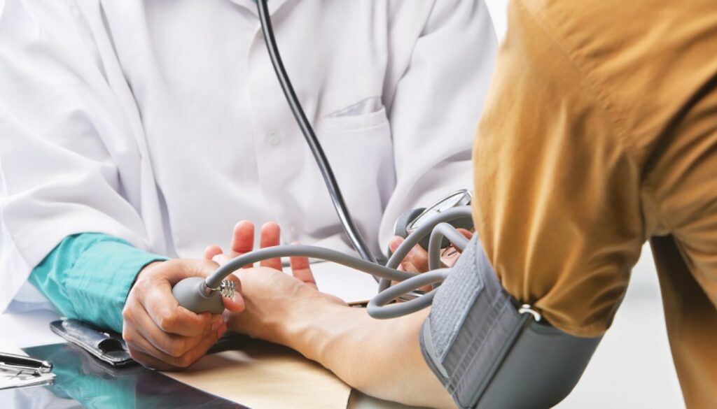 Checking blood pressure