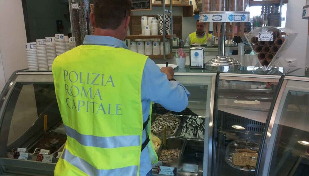 I vigili in esercizi alimentari ai Parioli
