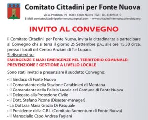 A Fonte Nuova un convegno sulle emergenze territoriali