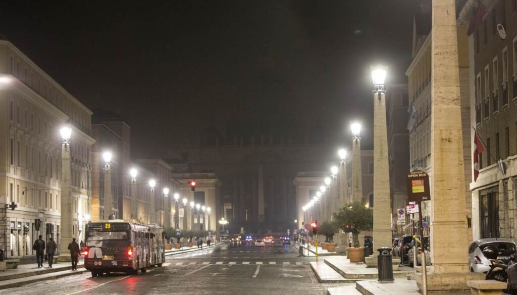 Basilica di San Pietro al buio per ore