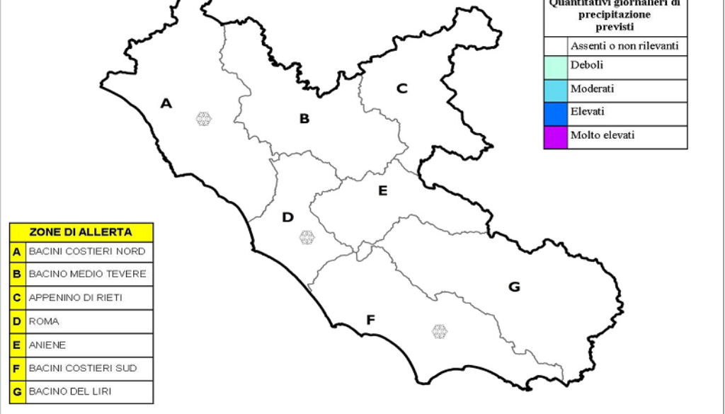 Bolletino meteo lazio della Protezione Civile