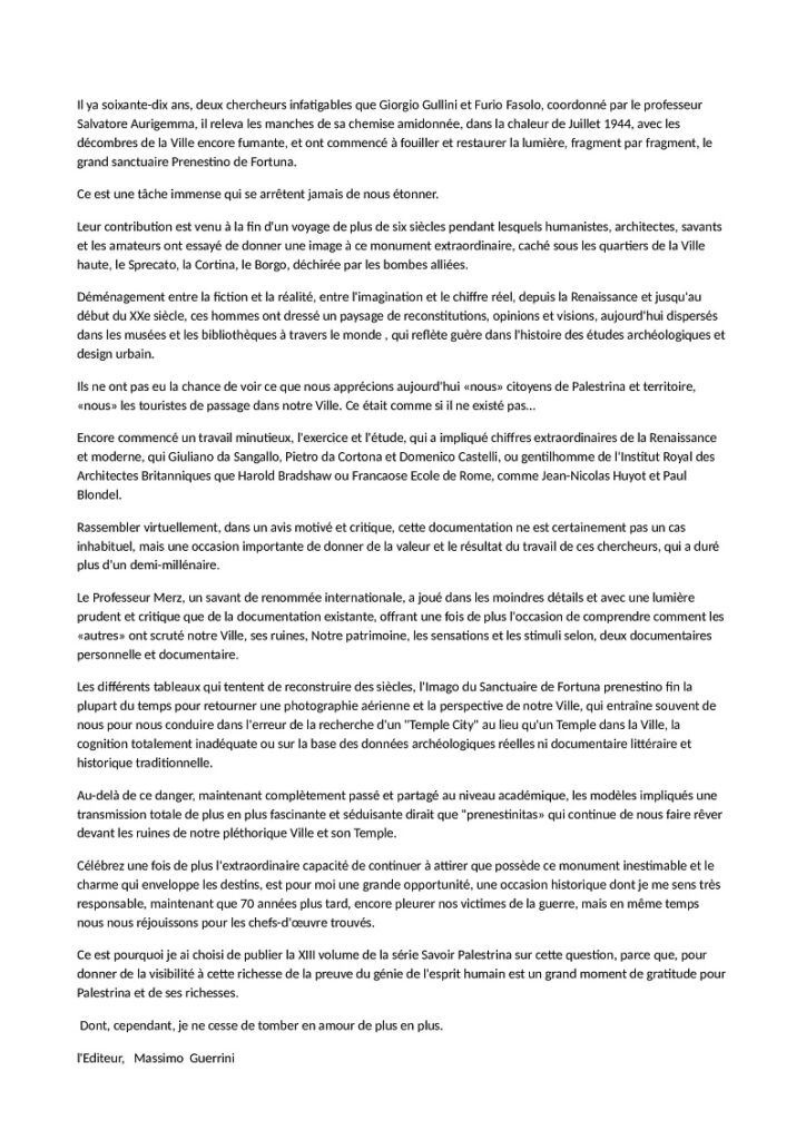Conoscere Palestrina intro francese