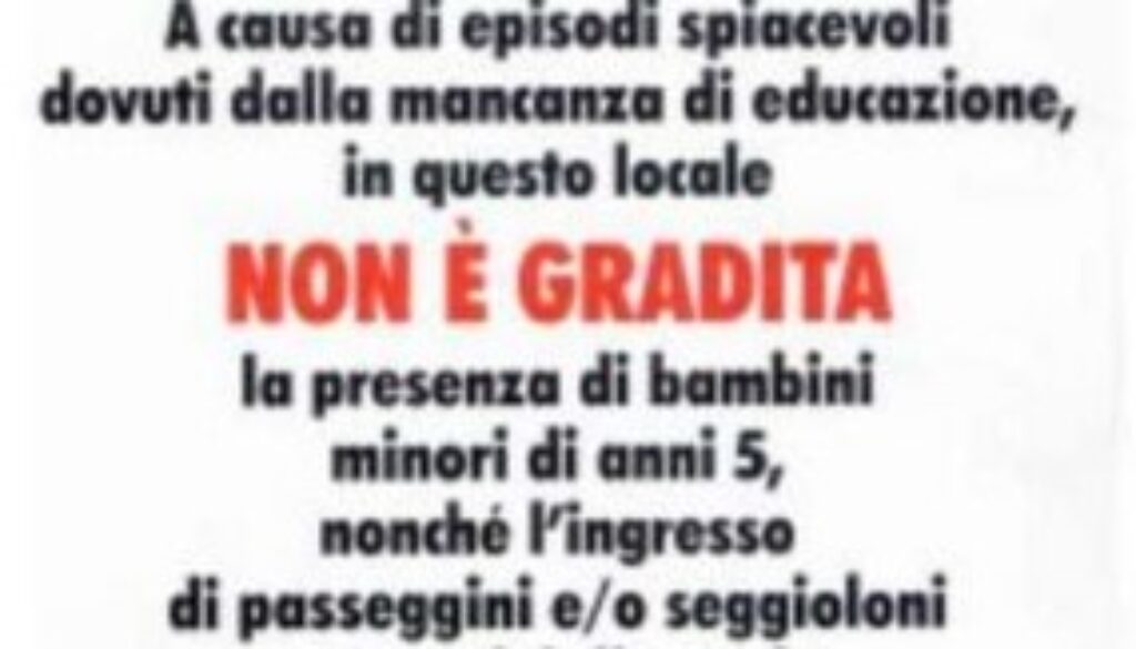 Vietato l'ingresso ai bambini