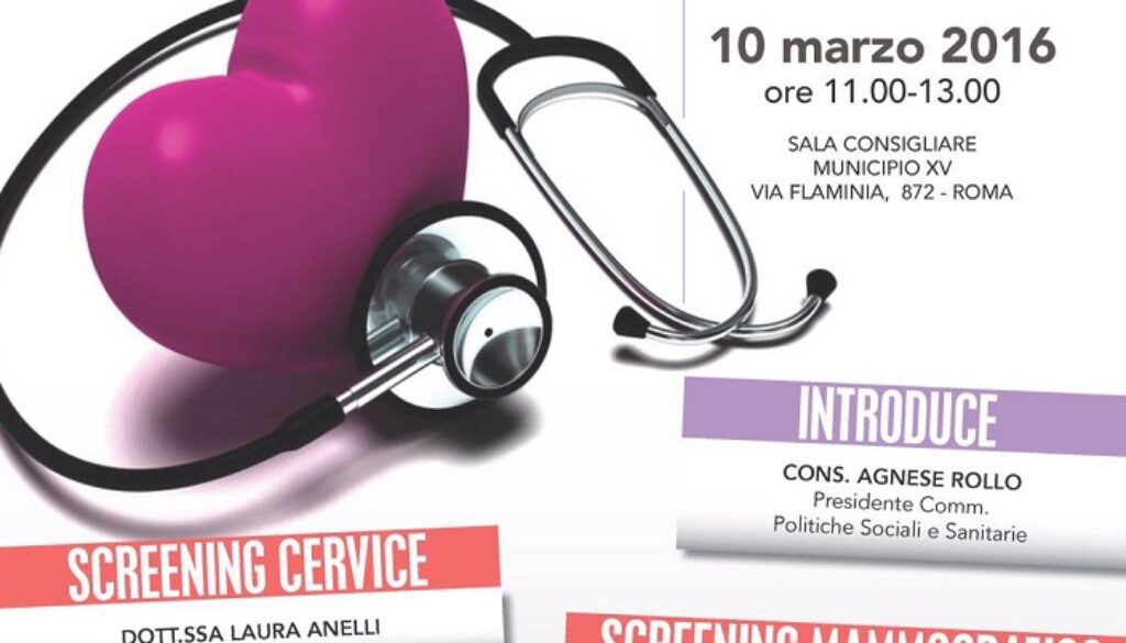 Locandina prevenzione Municipio XV Torquati Rollo Asl 1
