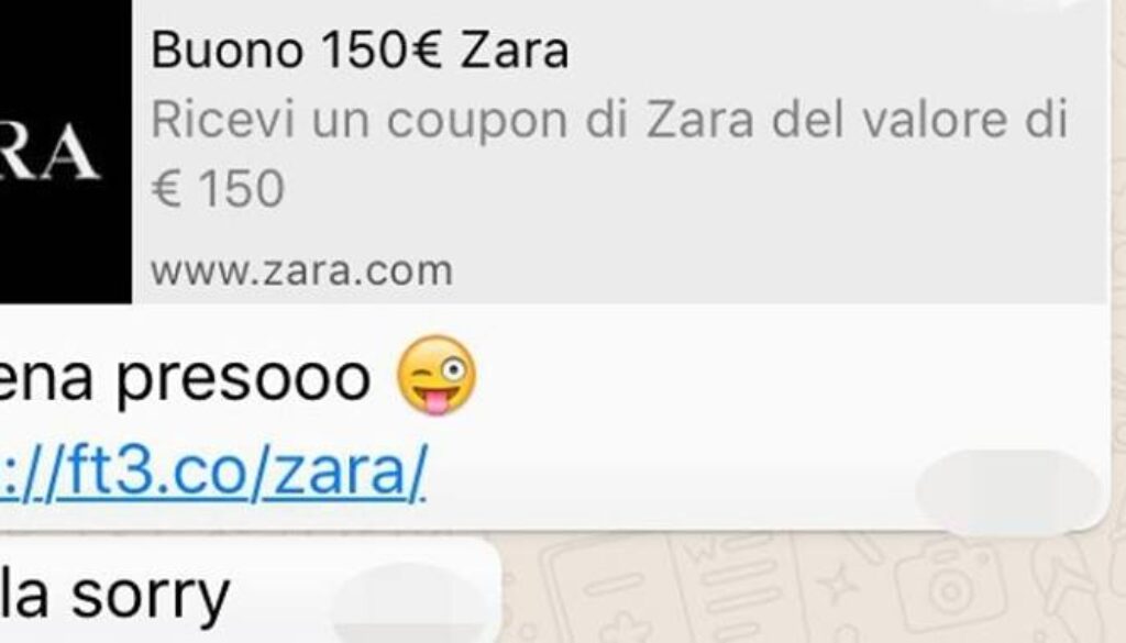 Buoni Zara da 150 euro