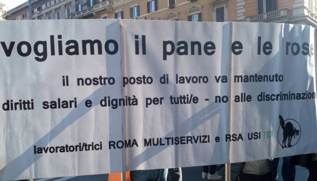Comitato difesa lavoratori Roma Multiservizi protesta Campidoglio