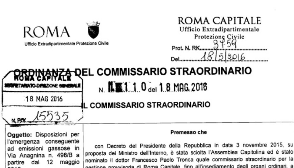 Comune intervento via Anagnina Municipio VII