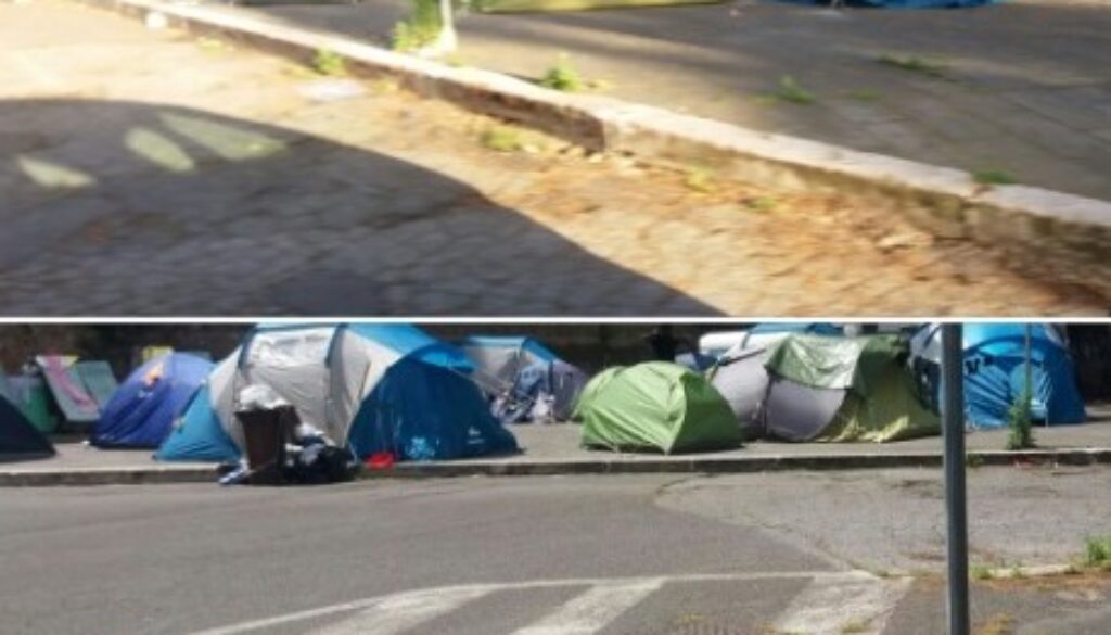 A via Tiburtina spunta una tendopoli di famiglie rom