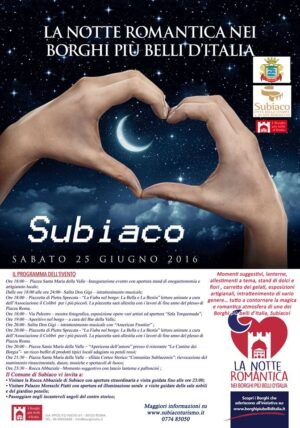 Subiaco La Notte Romantica nei Borghi più Belli d’Italia