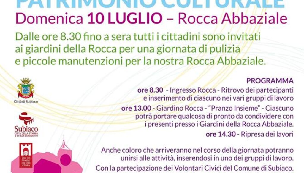 Subiaco giornata cittadina patrimonio
