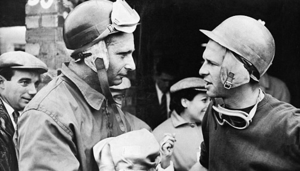 Fangio with Peter Collins.5/8/56