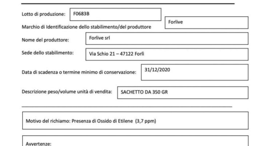 ossido-di-etilene-oltre-i-limiti-di-legge-la-lista-dei-prodotti-ritirati-dal-ministero